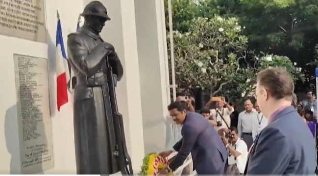पुद्दुचेरी में आज मनाई गई प्रथम विश्व युद्ध की समाप्ति की 107वीं वर्षगांठ