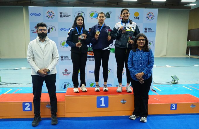 কর্ণাটকের শ্যুটার তিলোত্তমা সেন জাতীয় শ্যুটিং চ্যাম্পিয়নশিপে মহিলাদের ৫০ মিটার রাইফেল থ্রি পজিশনে স্বর্ণপদক জয় করেছেন।