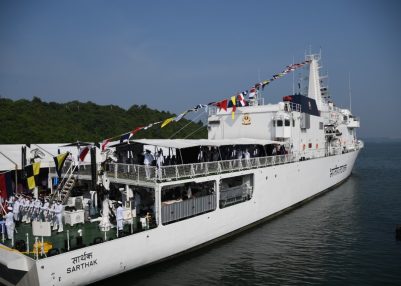 ICG Ship Sarthak Begins Overseas Deployment with Maiden Port Call at Kuwait