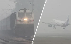 उत्तर भारतात धुक्यामुळे विमानउड्डाणे, रेल्वे वाहतुकीवर परिणाम