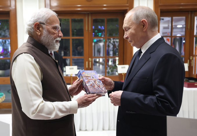 PM Modi Gifts Russian-Language Gita to President Putin on Arrival in Delhi