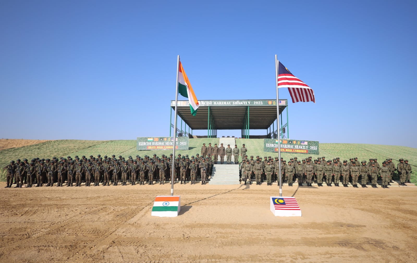 भारत और मलेशिया के बीच संयुक्‍त सैन्‍य अभ्‍यास हरिमौ शक्ति 2025 राजस्‍थान में जारी