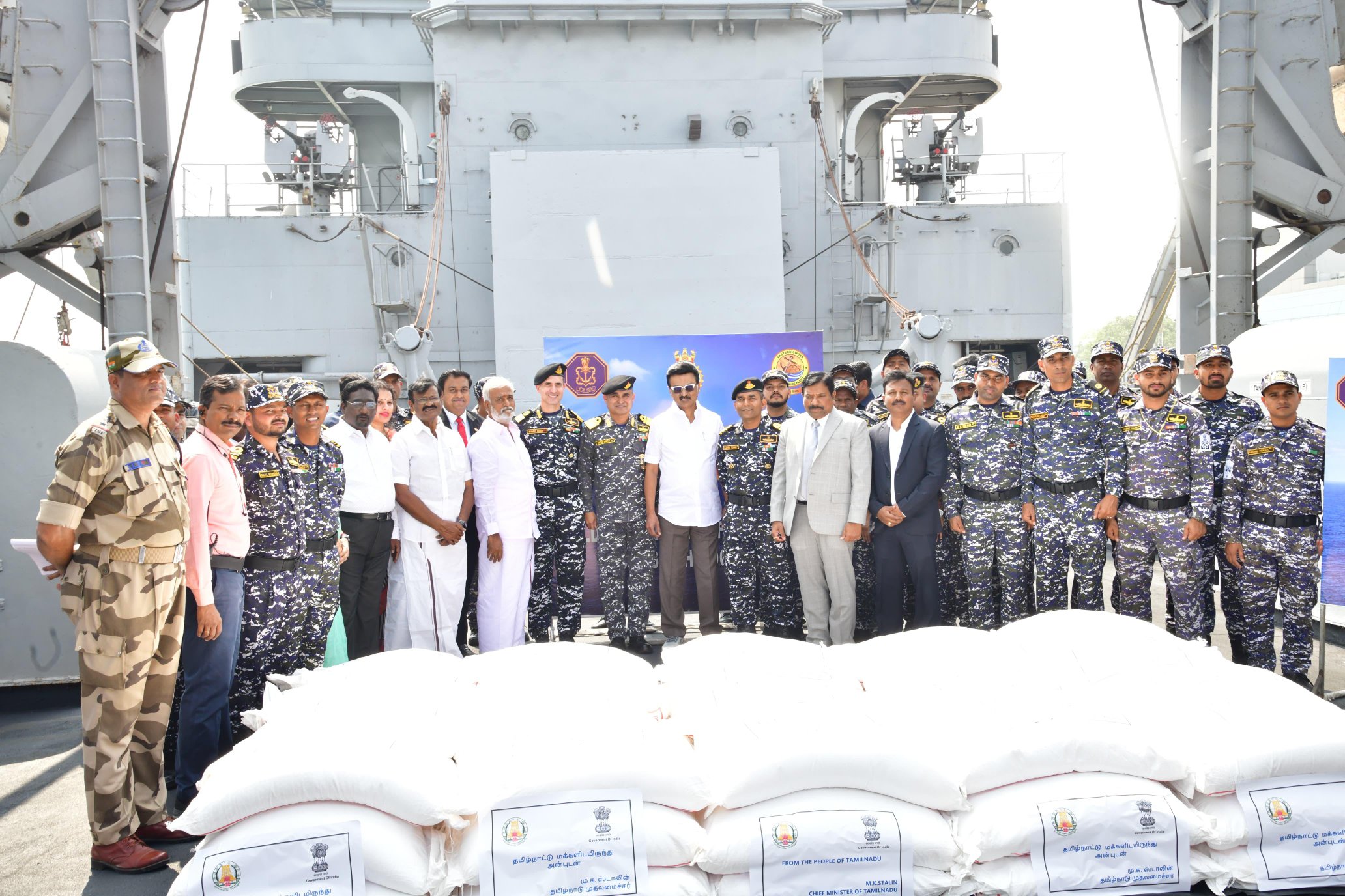 Tamil Nadu Sends 950 Tonnes of Cyclone relief to Sri Lanka under operation Sagar Bandhu
