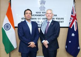 Minister of State Jayant Chaudhary meets Australian Minister Andrew Giles in New Delhi