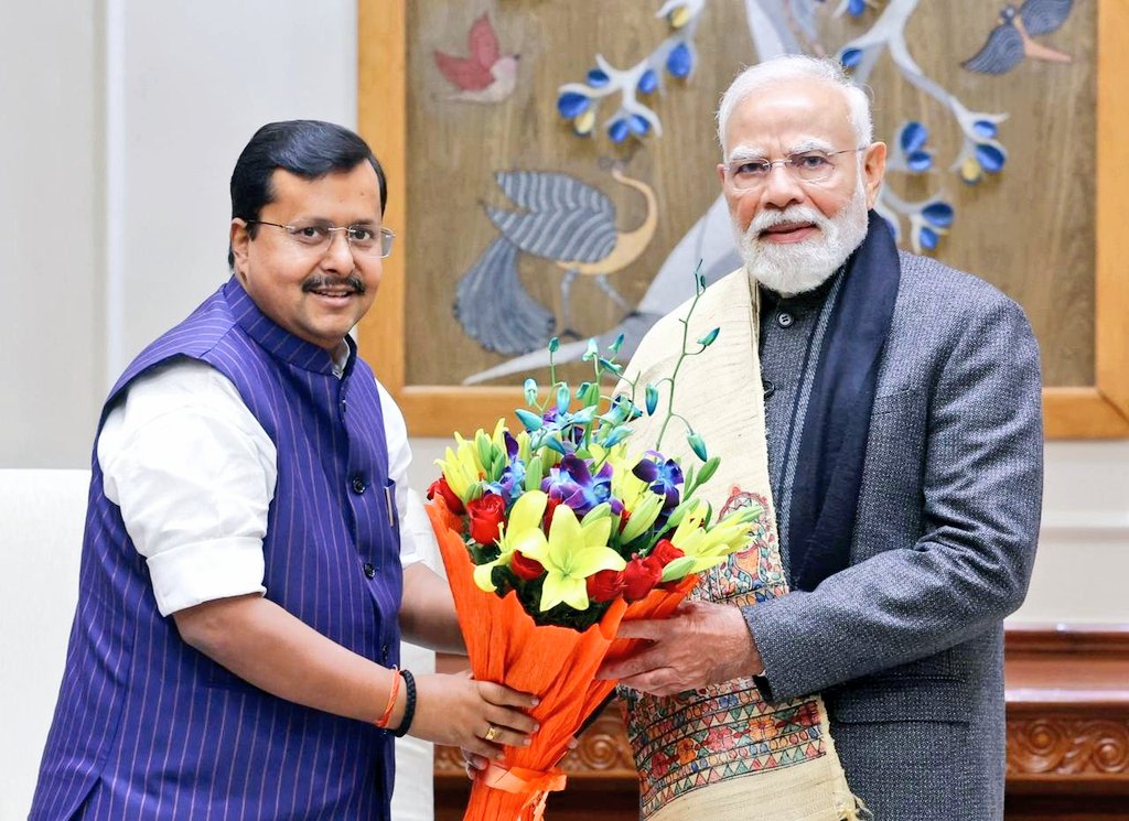 प्रधानमंत्री नरेन्‍द्र मोदी ने भाजपा के राष्ट्रीय कार्यकारी अध्यक्ष नितिन नबीन से मुलाकात की