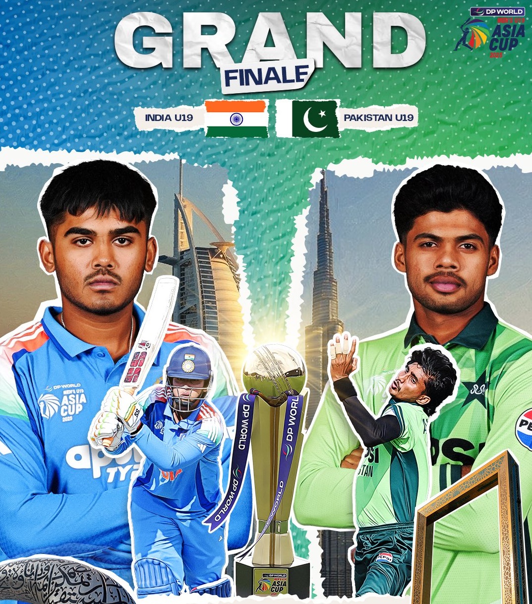 પુરુષ અંડર-૧૯ એશિયા ક્રિકેટ કપના ફાઇનલમાં આજે ભારતનો મુકાબલો પાકિસ્તાન સામે થશે