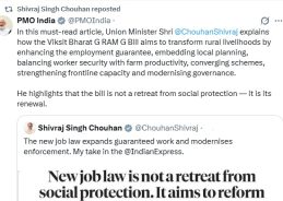 Viksit Bharat G RAM G Bill aims to transform rural livelihoods through modernised employment guarantee framework: PM