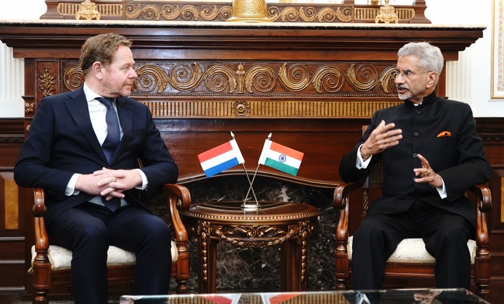 EAM S Jaishankar meets his counterpart of Netherlands David van Weel in New Delhi