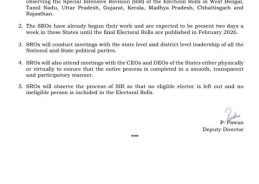 EC Appoints Observers for Electoral Roll Revision