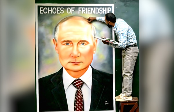 Punjab painter creates giant portrait of Russian President to celebrate India–Russia Friendship