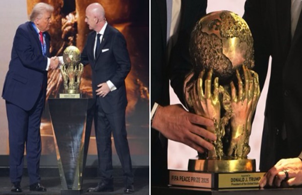 US President Donald Trump receives FIFA Peace Prize