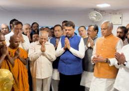 Maharashtra Governor, Chief Minister & other officials pay tributes to Bharat Ratna Dr. B. R. Ambedkar at Chaitya Bhoomi