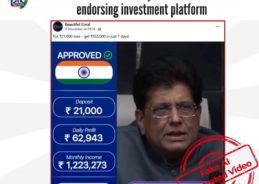 Government refutes fake video claiming Union Minister Piyush Goyal promotes investment scheme