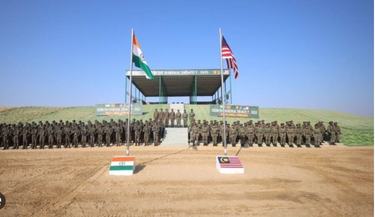 भारत और मलेशिया ने संयुक्त सैन्य अभ्यास हरिमाऊ शक्ति के अंतर्गत प्रशिक्षण का शुभारंभ किया