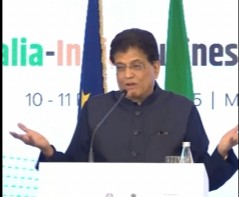 केन्द्रीय मंत्री पीयूष गोयल ने भारत-इटली व्यापार मंच के पूर्ण सत्र को किया संबोधित