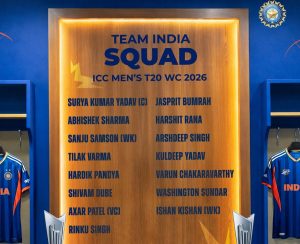 BCCI announces 15-member squad for ICC T20 World Cup 2026