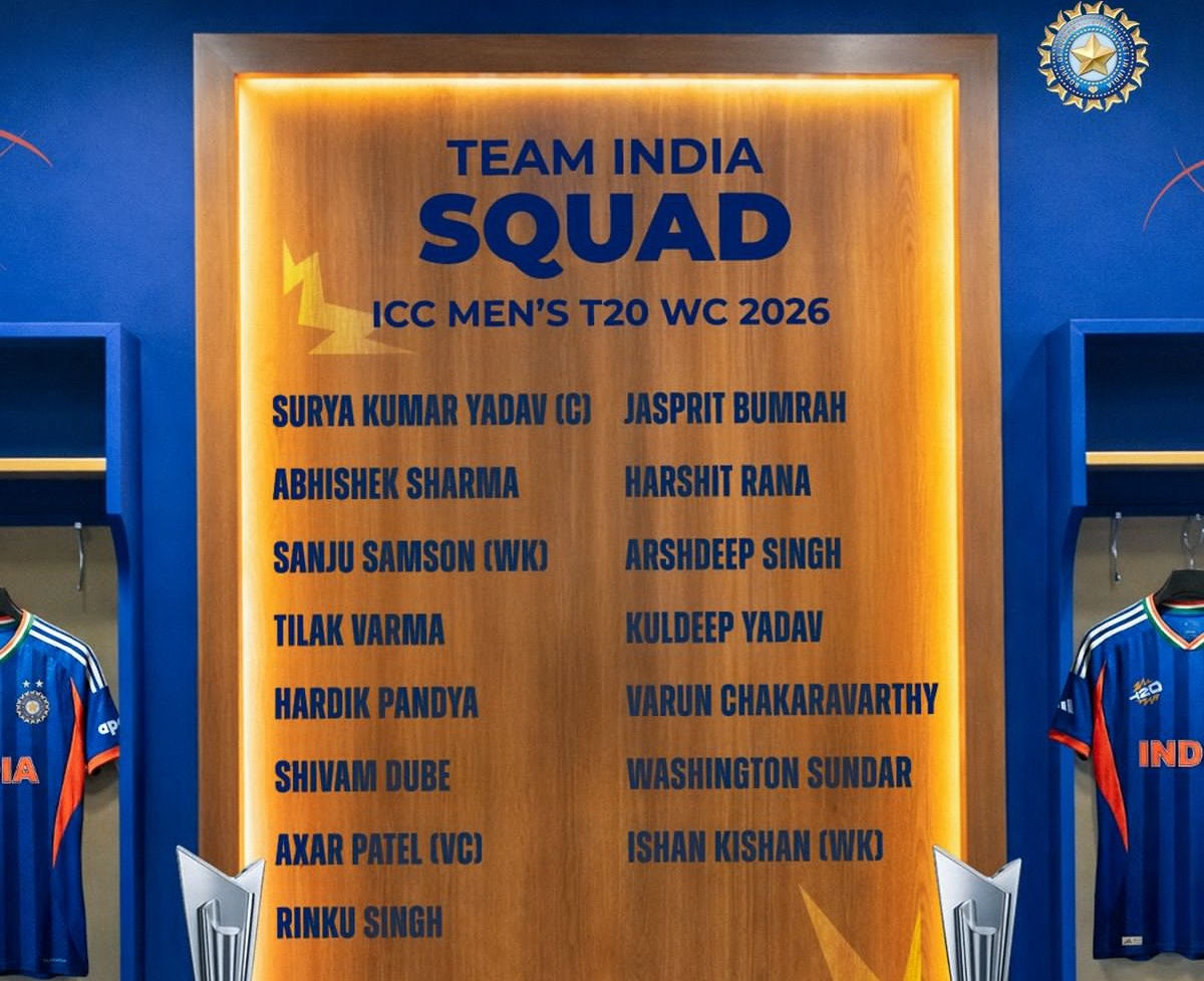 BCCI announces 15-member squad for ICC T20 World Cup 2026