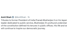 Home Minister Amit Shah pays tribute to former President Pranab Mukherjee on his birth anniversary