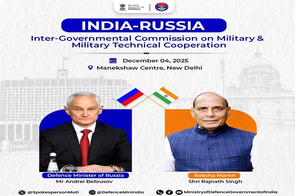 Defence Minister Rajnath Singh & his Russian counterpart to co-chair India-Russia Inter-Governmental Commission