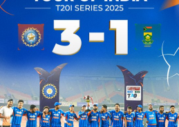 পুরুষদের ক্রিকেটে, ভারত, দক্ষিণ আফ্রিকাকে ৩০ রানে হারিয়ে সিরিজ ৩-১ ব্যবধানে জিতে নিয়েছে