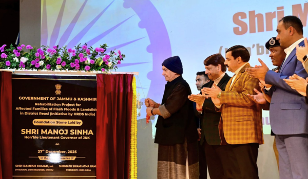 J&K LG Manoj Sinha lays foundation stone for 320 smart houses in Reasi district