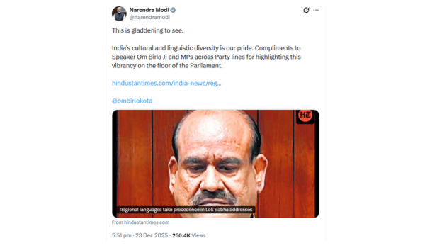 PM Modi compliments speaker Om Birla, MPs for highlighting India’s Linguistic Diversity in Lok Sabha