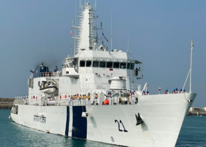 Indian Coast Guard Ship Sarthak makes first-ever port call at Chabahar, Iran