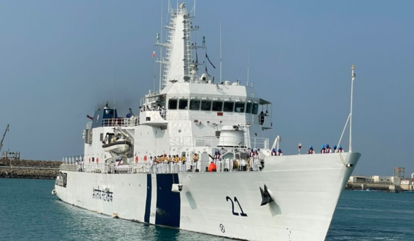 Indian Coast Guard Ship Sarthak makes first-ever port call at Chabahar, Iran