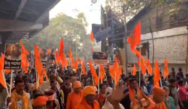 BJP holds protest march in Kolkata over killing of Dipu Das in Bangladesh