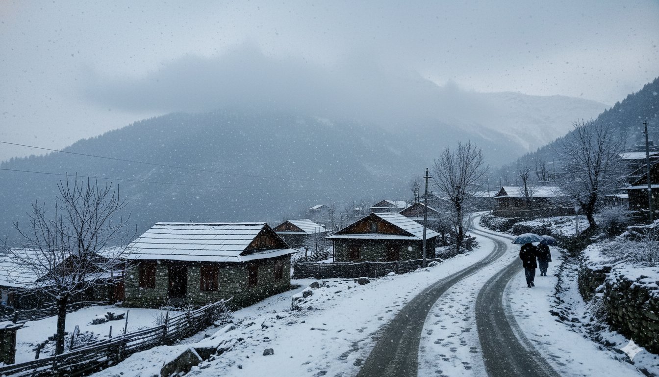 जम्मू और कश्मीर में कमजोर पश्चिमी विक्षोभ से हल्की बारिश के साथ बर्फबारी जारी