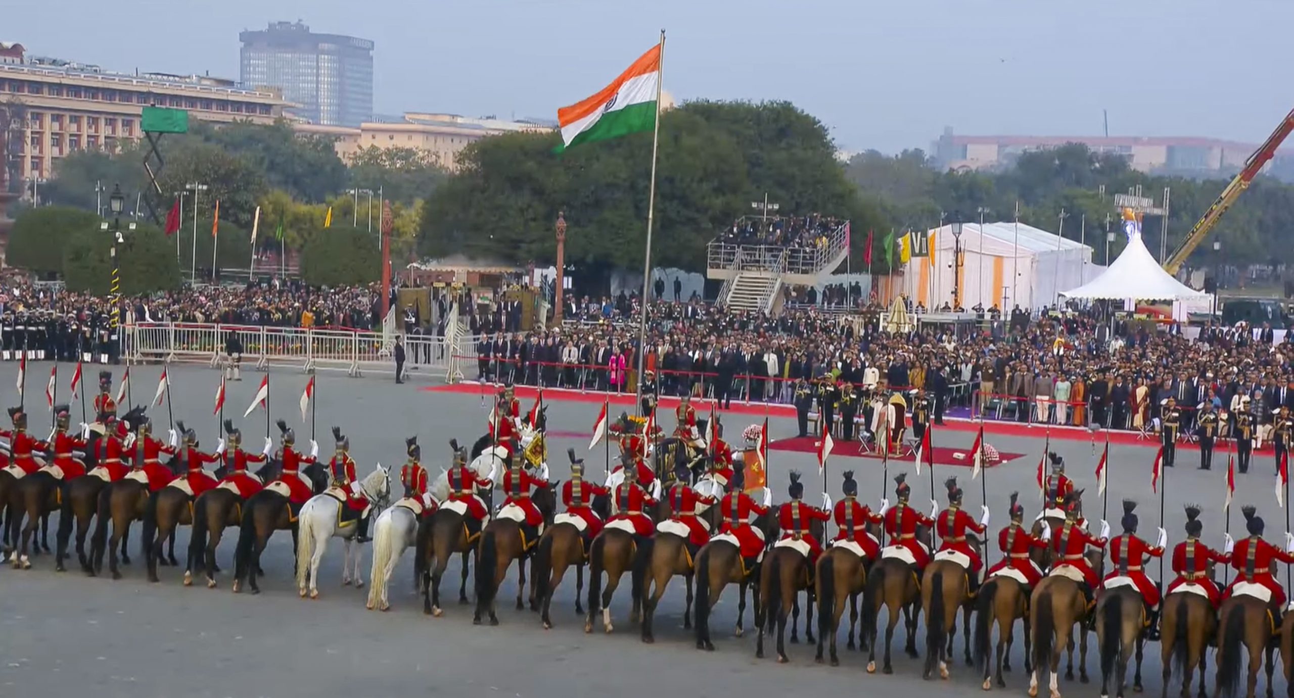 नई दिल्ली: विजय चौक पर बीटिंग रिट्रीट समारोह का आयोजन