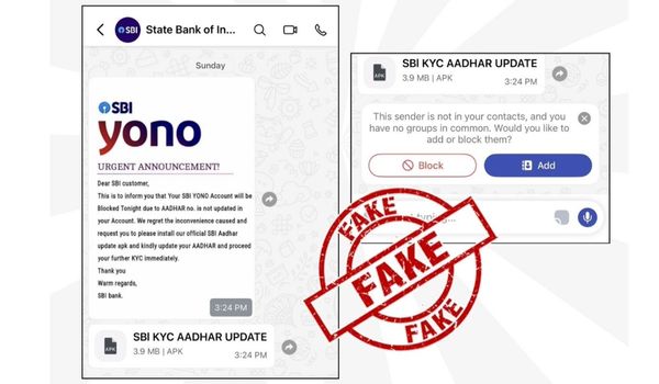 Government refutes fake SBI message claiming Aadhaar update via APK