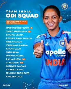 BCCI announces India Women’s squads for their tour of Australia in February & March