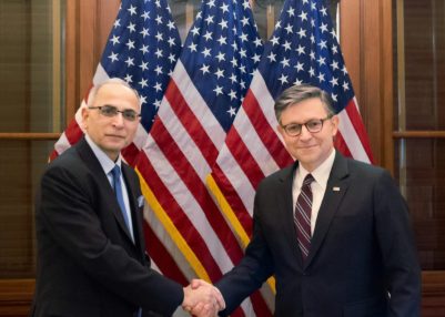 Indian Ambassador to US Vinay Mohan Kwatra expresses gratitude to 56th Speaker of US House of Representatives Mike Johnson 