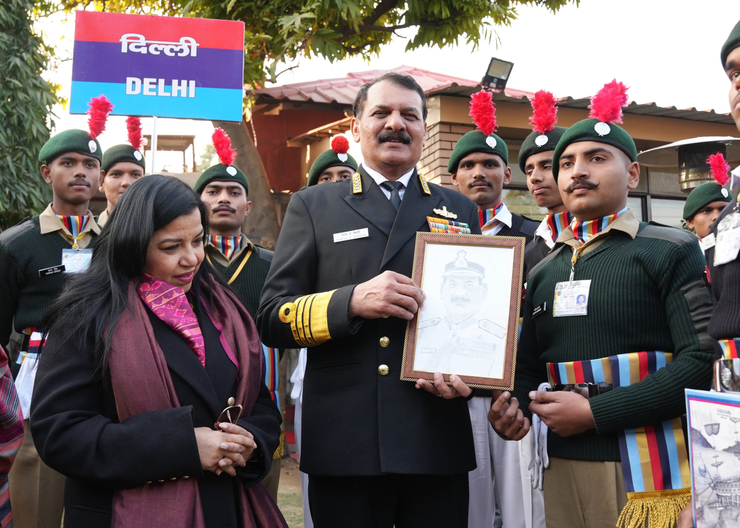 नौसेना प्रमुख एडमिरल दिनेश के. त्रिपाठी ने एनसीसी गणतंत्र दिवस शिविर का दौरा किया