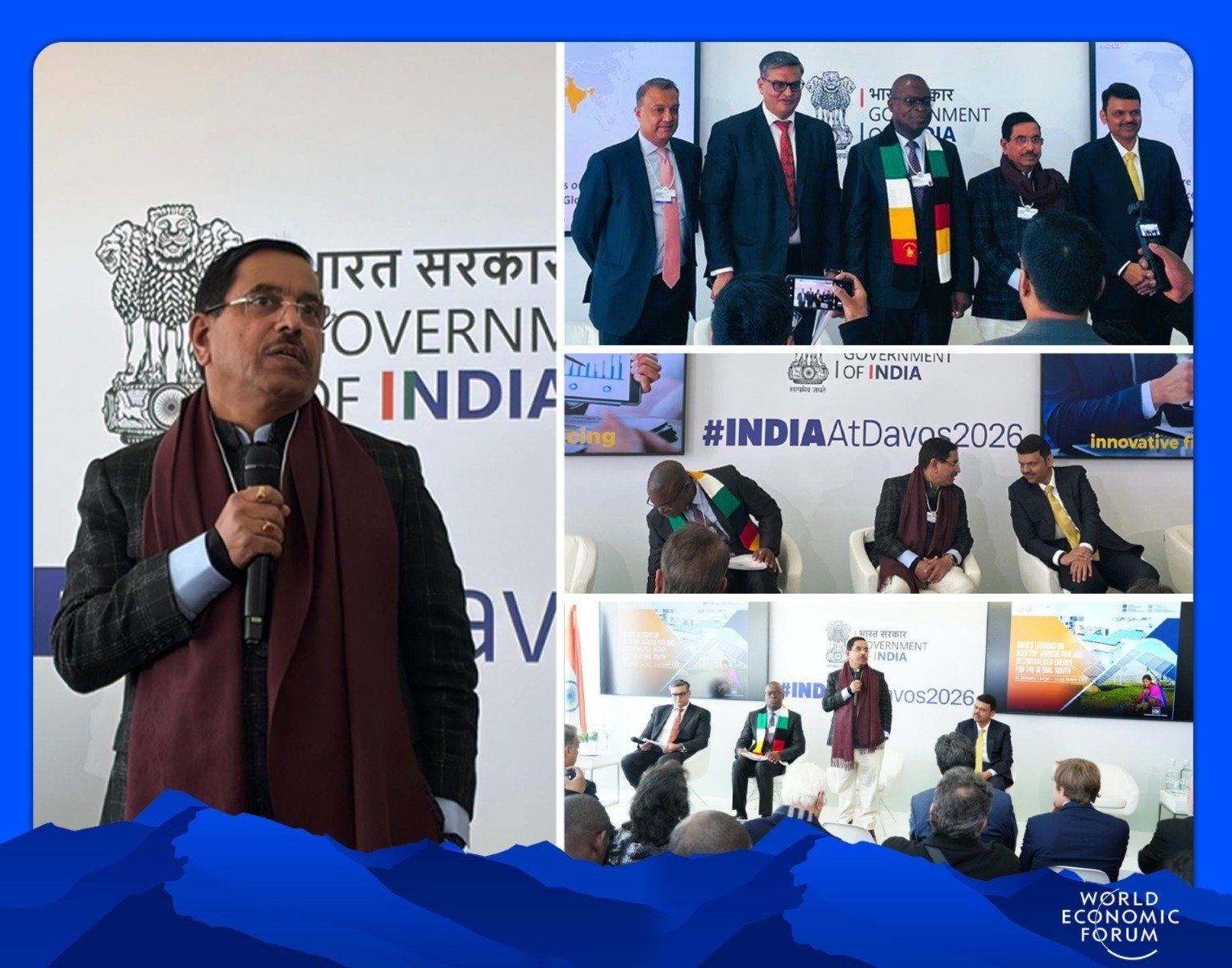 नवीन और नवीकरणीय ऊर्जा मंत्री प्रल्हाद जोशी ने विश्व आर्थिक मंच में कई उच्चस्तरीय बैठकें की
