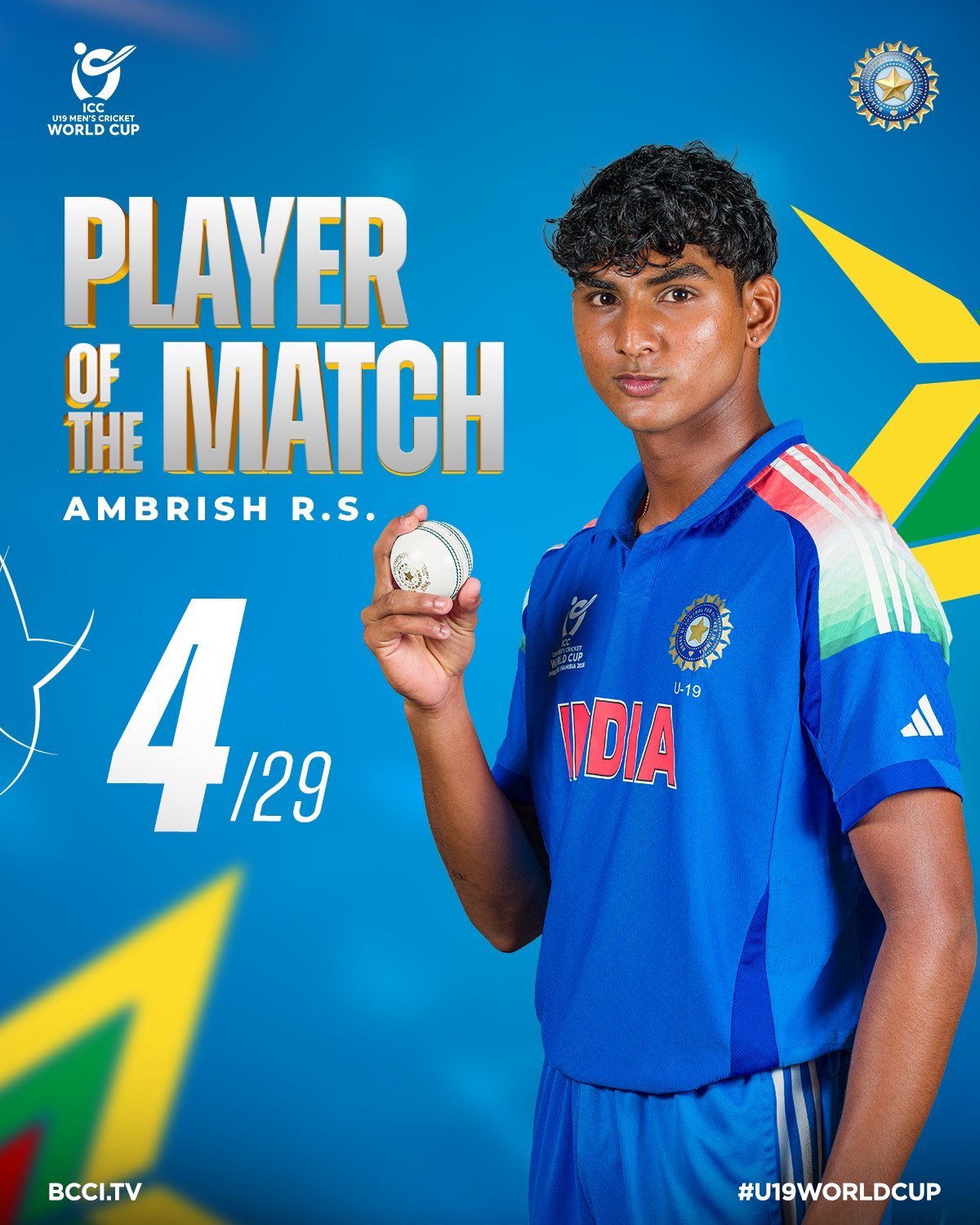 U-19 Men’s World Cup: India Beat New Zealand by Seven Wickets