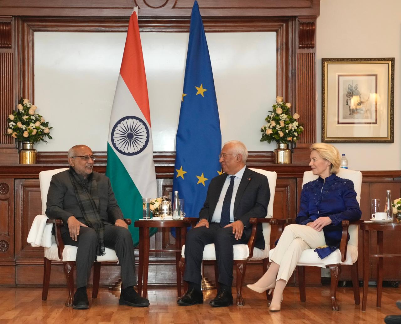 उपराष्ट्रपति सी.पी. राधाकृष्णन ने नई दिल्ली में यूरोपीय परिषद अध्यक्ष और यूरोपीय आयोग अध्यक्ष से मुलाकात की