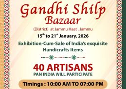 ‘Gandhi Shilp Bazar Exhibition-cum-Sale’ at Jammu Haat to be organised till Jan 21