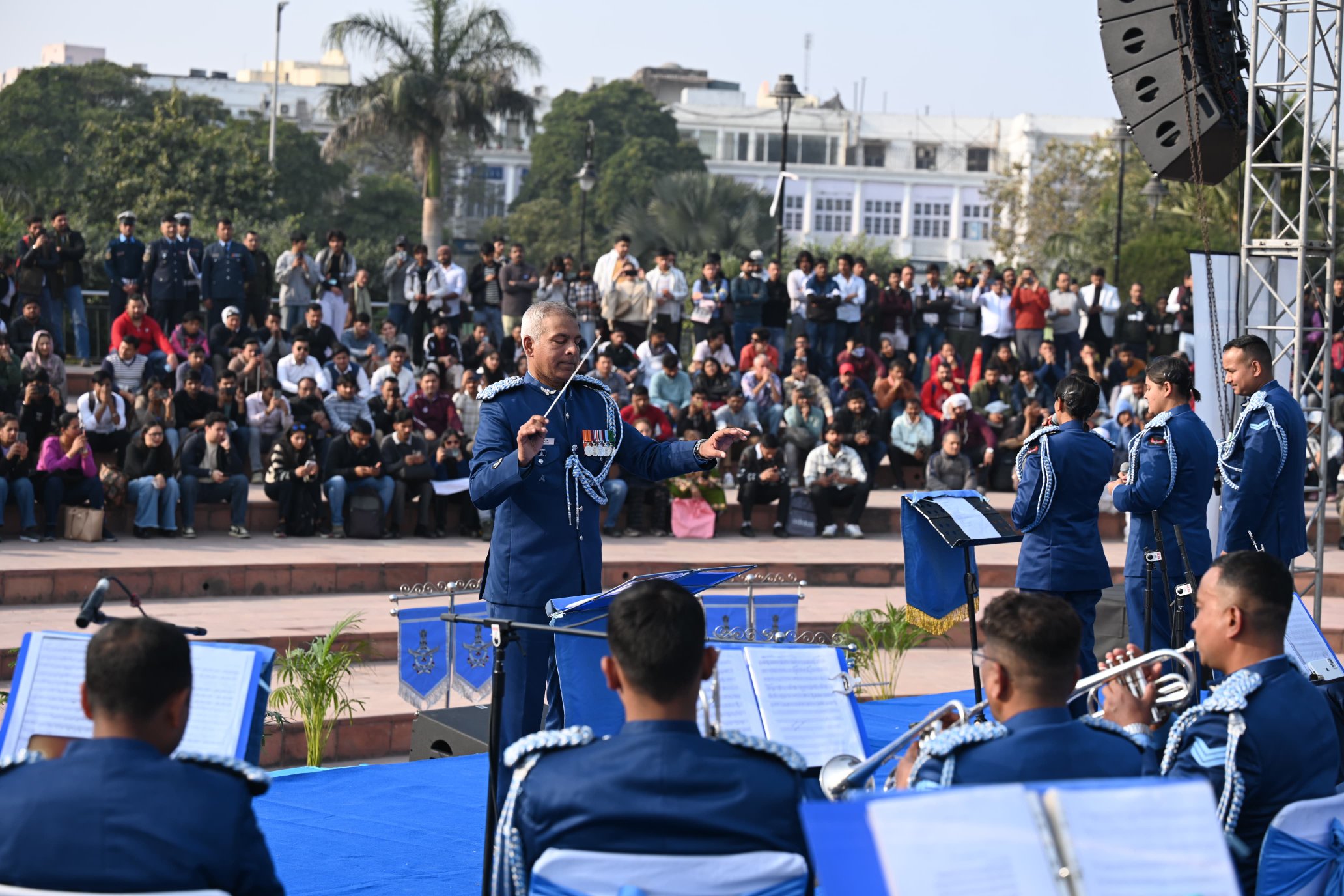 वायु सेना बैंड ने वंदे मातरम की 150वीं वर्षगांठ के अवसर पर अपनी प्रस्तुति दी