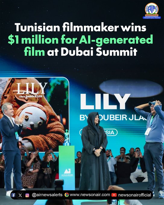 Tunisian filmmaker Zoubeir Jlassi win world’s largest AI Film Award for his film Lily & receives one-million-dollar prize