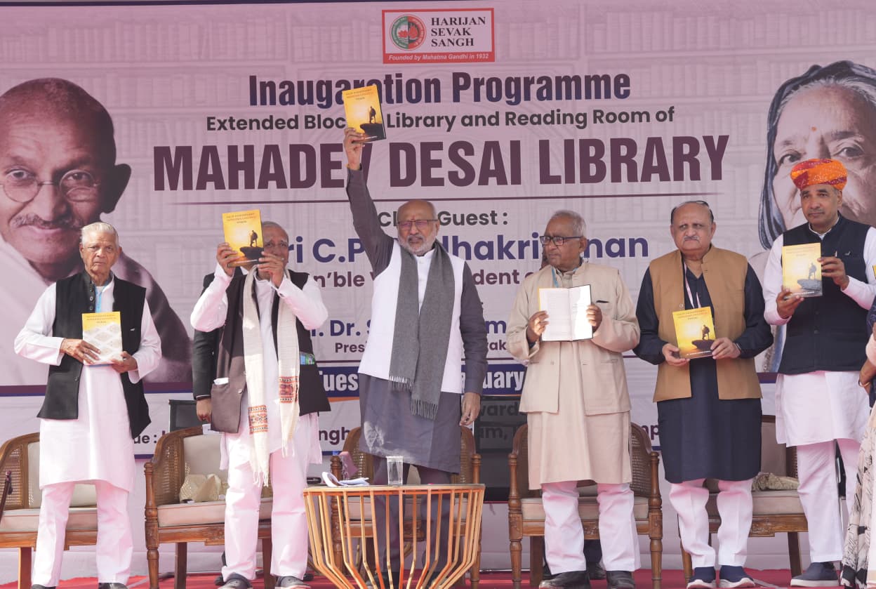 VP Radhakrishnan inaugurates Mahadev Desai Library Extension & releases book on Gandhi’s vision, Age of Enlightenment