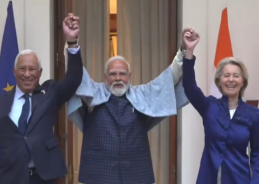 PM Modi holds talks with President of European Council & President of European Commission