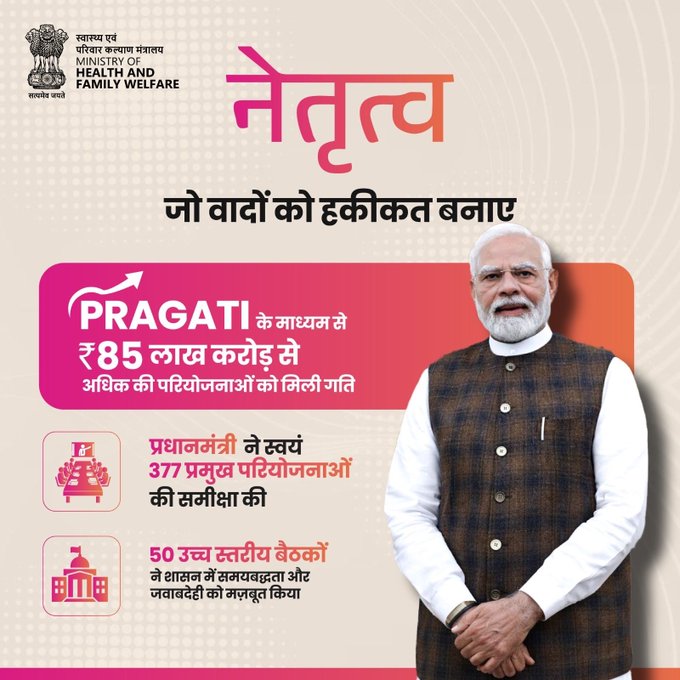 प्रधानमंत्री के प्रमुख तंत्र प्रगति ने 50वीं बैठक के साथ महत्वपूर्ण उपलब्धि हासिल की