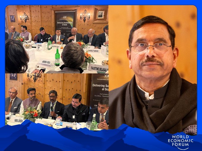 Union Minister Pralhad Joshi addresses on ‘Delivering Sustainability at Scale: Pathways for Global Transformation’ at Davos