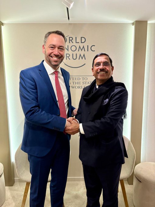 Union Minister Pralhad Joshi meets world leaders on World Economic Forum 2026 in Davos