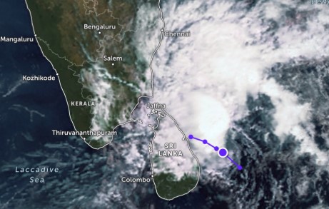 Deep Depression Near Sri Lanka’s Northeast Coast Likely to Weaken Soon