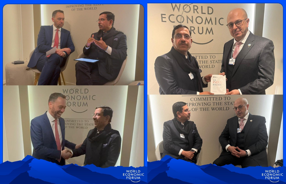 केन्द्रीय मंत्री प्रल्हाद जोशी ने विश्व आर्थिक मंच 2026 के दौरान विश्व नेताओं से की मुलाकात