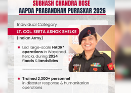 Lieutenant Colonel Sita Ashok Shelke selected for Subhas Chandra Bose National Award for Disaster Management 2026