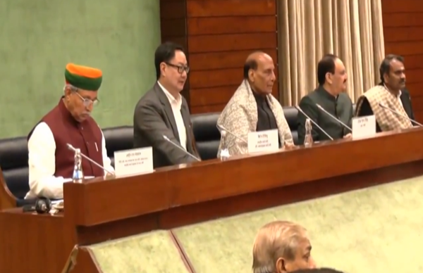 Defence Minister Rajnath Singh chairs all party meeting in New Delhi ahead of Budget Session of Parliament